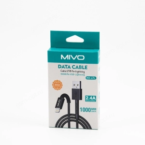 Кабель USB Mivo MX-47L, Lightninig, нейлоновая оплетка, 1м, черный