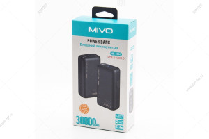 Внешний аккумулятор Power Bank Mivo MB-308Q - 30000mAh, 22.5W, PD, 2хUSB, MicroUSB, Type-C, черный