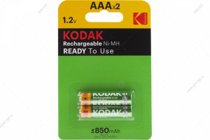 Аккумулятор AAA, Kodak, 850mAh R03-2BL, 2шт в блистере