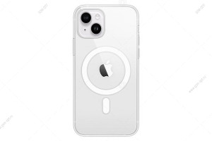 Чехол для iPhone 15 Clear Case MagSafe, с магнитным кольцом, прозрачный
