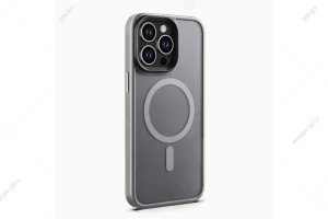 Чехол Hybrid Case для iPhone 15 MagSafe, матовый, серый