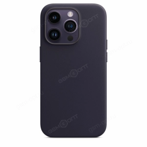 Чехол Leather Case для iPhone 14 экокожа, темно-синий