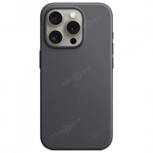 Кожаный чехол для iPhone 15 Leather Case, MagSafe, черный