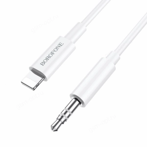 Кабель AUX для iPhone Lightning на разъем наушников 3.5мм, Borofone BL9, 1м, белый