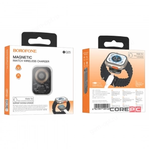 Беспроводная зарядка Borofone BQ25 для часов Apple Watch 1-9, SE/ SE2, Ultra/ Ultra2, серый