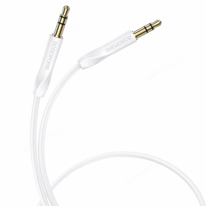 Кабель AUX jack 3.5мм Borofone BL16, 1м, белый