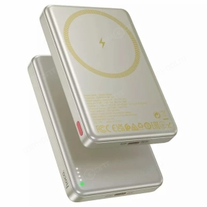 Внешний аккумулятор Power Bank Hoco Q26, 5000mAh, PD20W, с беспроводной зарядкой MagSafe, золотистый