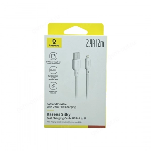 Кабель USB - Lightning для Apple Baseus Silky, 2.4A, 2м, белый