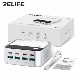 Зарядная станция Relife GAN Q2, 4 USB+4 Type-C с дисплеем ; 120Вт