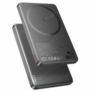 Внешний аккумулятор Power Bank Hoco Q26, 5000mAh, PD20W, с беспроводной зарядкой MagSafe, серый