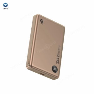 Внешний аккумулятор Power Bank LITO 10000mAh, MagSafe, 15W, LP08, золотистый