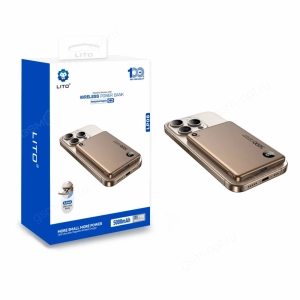 Внешний аккумулятор Power Bank LITO 5000mAh, MagSafe, 15W, LP08, золотистый