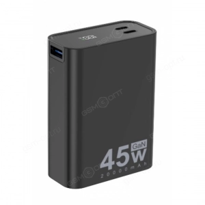 Внешний аккумулятор Power Bank LITO 20000mAh, 45W, GaN, LP02, черный
