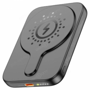 Внешний аккумулятор Power Bank Hoco J117, 5000mAh, PD20W, с беспроводной зарядкой MagSafe, черный