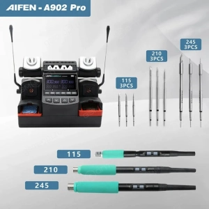 Паяльная станция Aifen A902 Pro двухканальная (три паяльника: C115 + C210 + C245 + 9 жал)