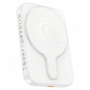 Внешний аккумулятор Power Bank Hoco J117, 5000mAh, PD20W, с беспроводной зарядкой MagSafe, белый