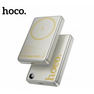 Внешний аккумулятор Power Bank Hoco Q34, 10000mAh, PD20W, с беспроводной зарядкой MagSafe, золото