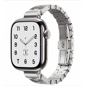 Ремешок металлический для часов Apple Watch 42мм, 44мм/45мм, Hermes, серебристый