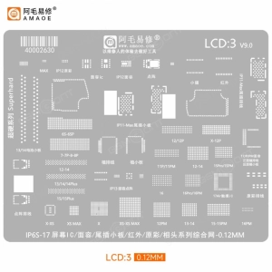 Трафарет Amaoe LCD:3 для микросхем дисплеев iPhone 6S-17PM (T=0.12мм)