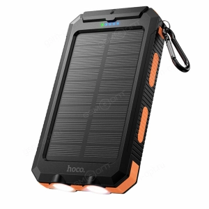 Внешний аккумулятор Power Bank Hoco J164, 8000mAh, 5V/ 2A, с солнечной панелью, черный